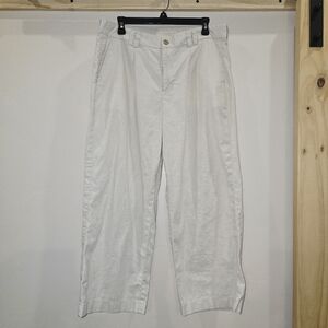 Linen & Cotton American Eagle Women’s Stovepipe Crop Trouser size 12 beige